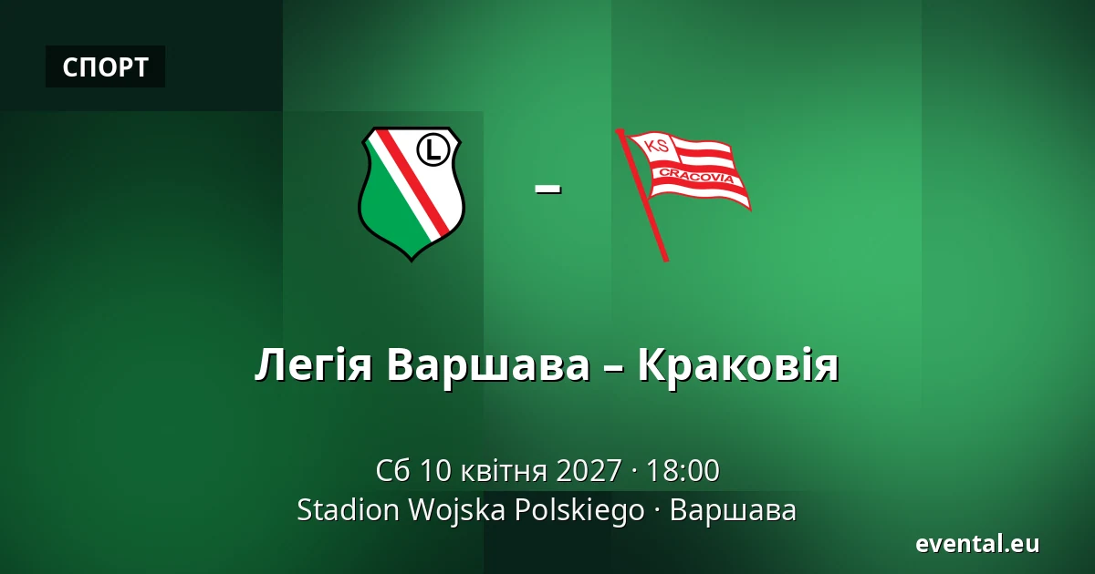 Легія Варшава – Краковія — Stadion Wojska Polskiego, Варшава