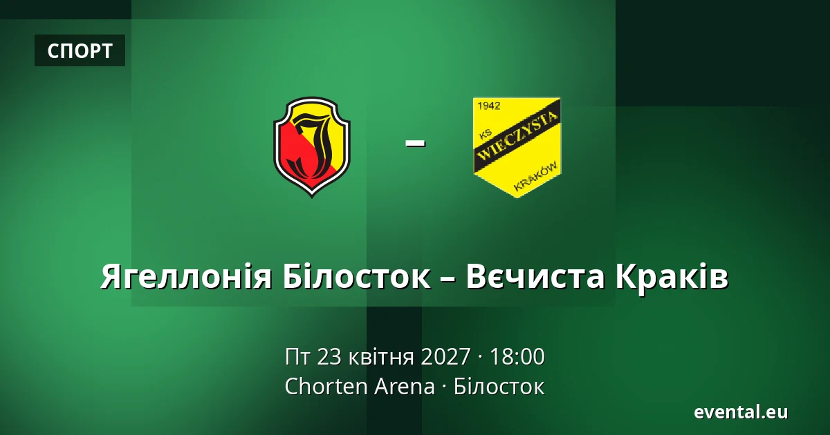 Ягеллонія Білосток – Вєчиста Краків — Chorten Arena, Білосток
