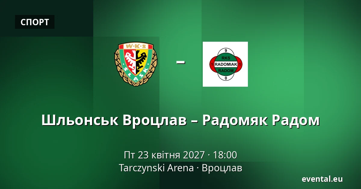 Шльонськ Вроцлав – Радомяк Радом — Tarczynski Arena, Вроцлав