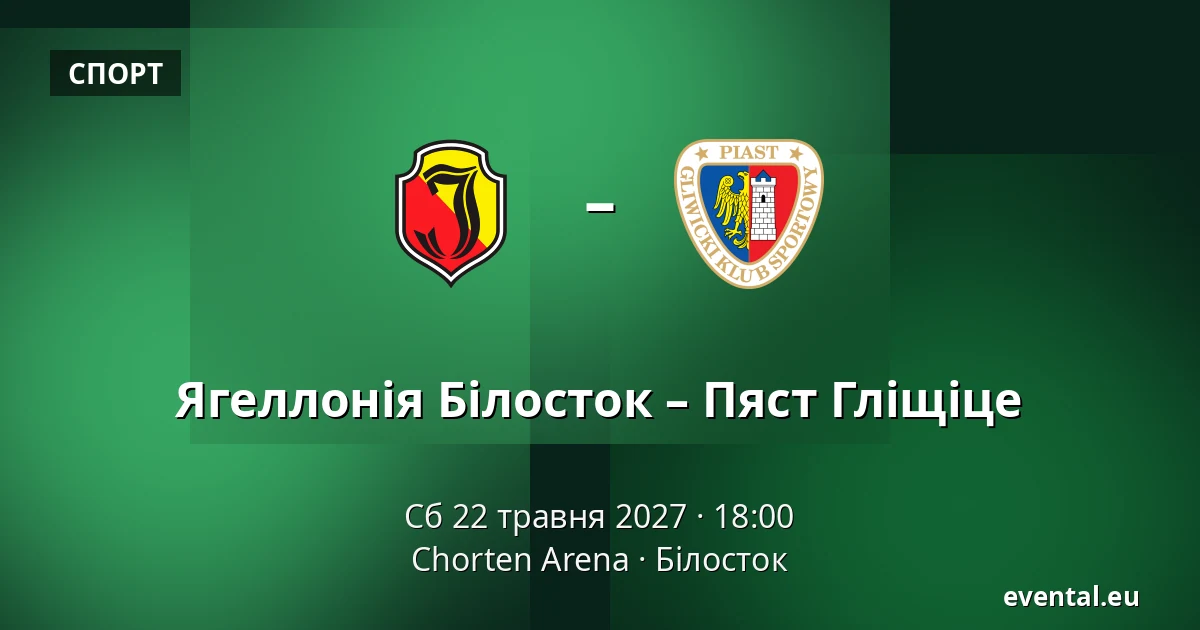 Ягеллонія Білосток – Пяст Гліщіце — Chorten Arena, Білосток