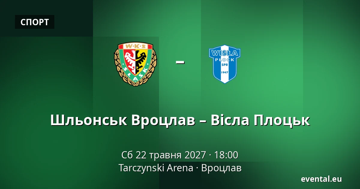 Шльонськ Вроцлав – Вісла Плоцьк — Tarczynski Arena, Вроцлав