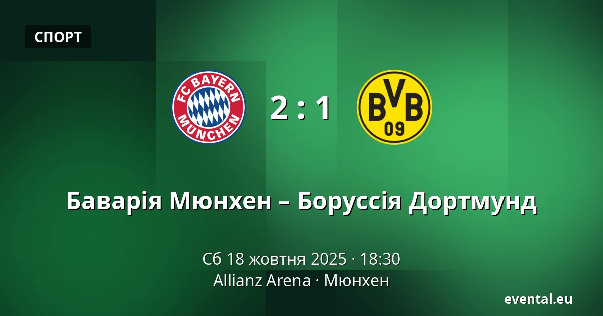Баварія Мюнхен – Боруссія Дортмунд — Allianz Arena, Мюнхен