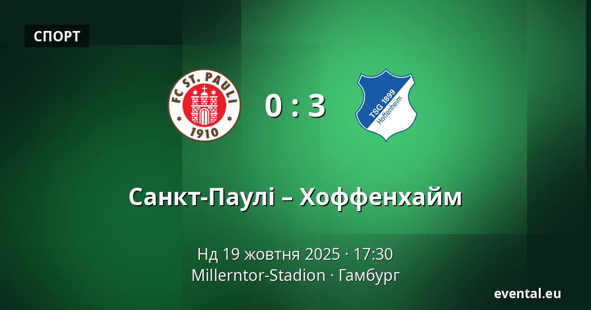 Санкт-Паулі – Хоффенхайм — Millerntor-Stadion, Гамбург