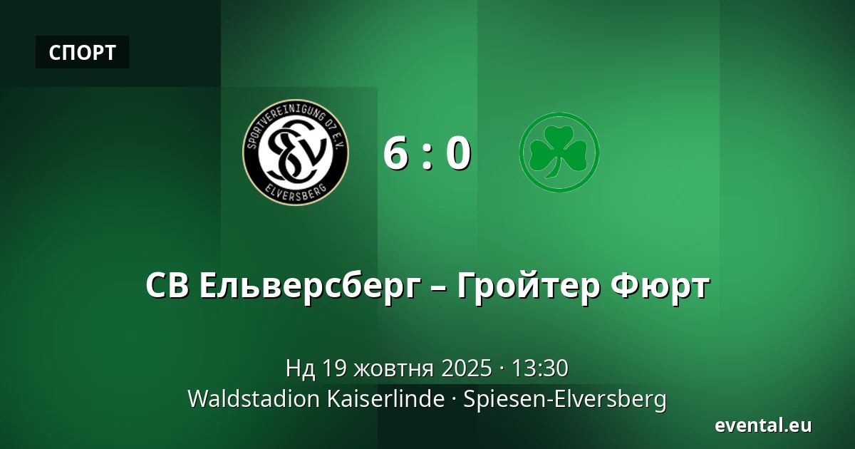 СВ Ельверсберг – Гройтер Фюрт — Waldstadion Kaiserlinde, Spiesen-Elversberg