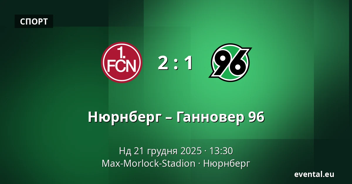 Нюрнберг – Ганновер 96 — Max-Morlock-Stadion, Нюрнберг
