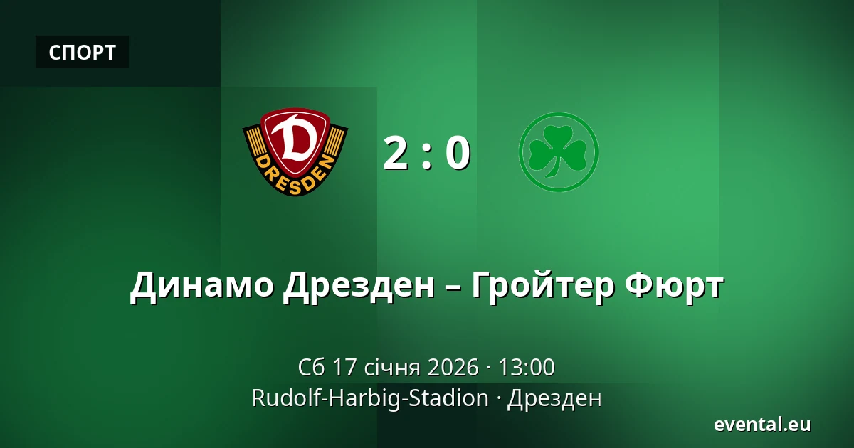 Динамо Дрезден – Гройтер Фюрт — Rudolf-Harbig-Stadion, Дрезден