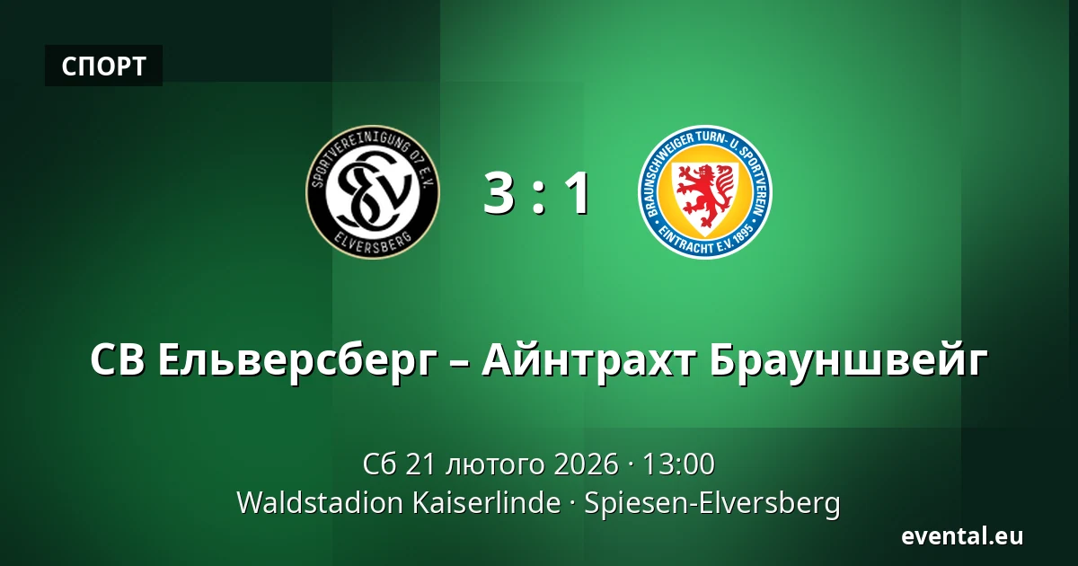 СВ Ельверсберг – Айнтрахт Брауншвейг — Waldstadion Kaiserlinde, Spiesen-Elversberg