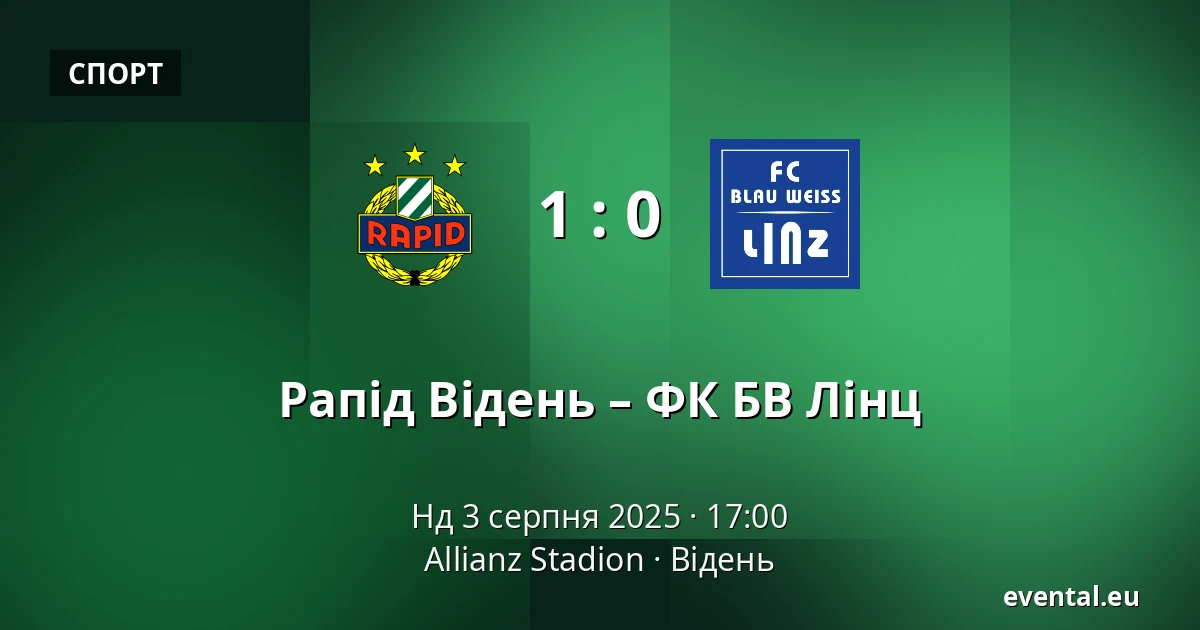 Рапід Відень – ФК БВ Лінц — Allianz Stadion, Відень