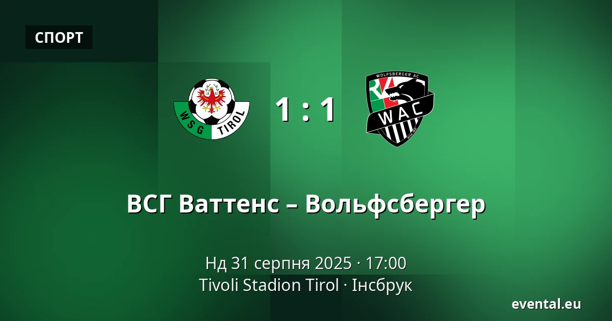 ВСГ Ваттенс – Вольфсбергер — Tivoli Stadion Tirol, Інсбрук
