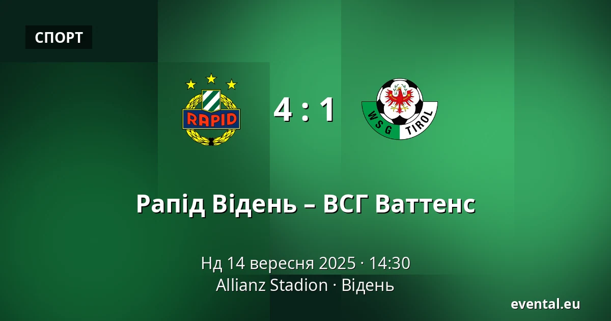 Рапід Відень – ВСГ Ваттенс — Allianz Stadion, Відень