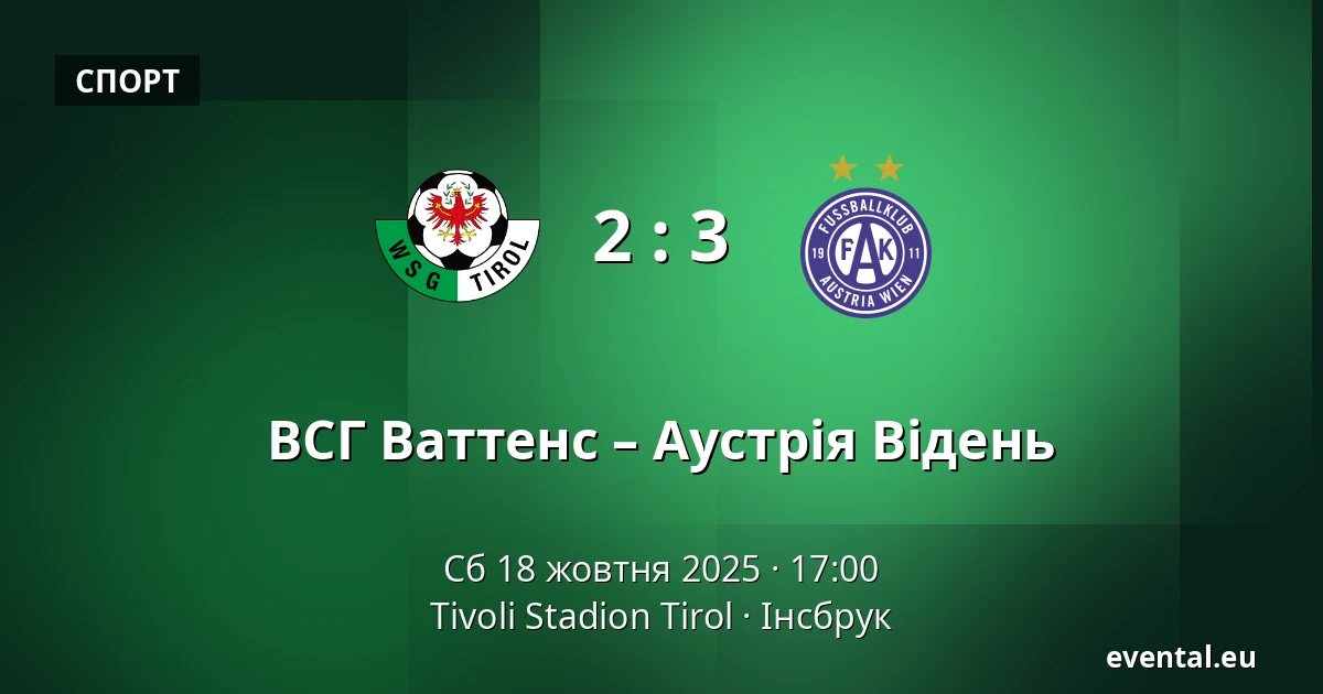 ВСГ Ваттенс – Аустрія Відень — Tivoli Stadion Tirol, Інсбрук