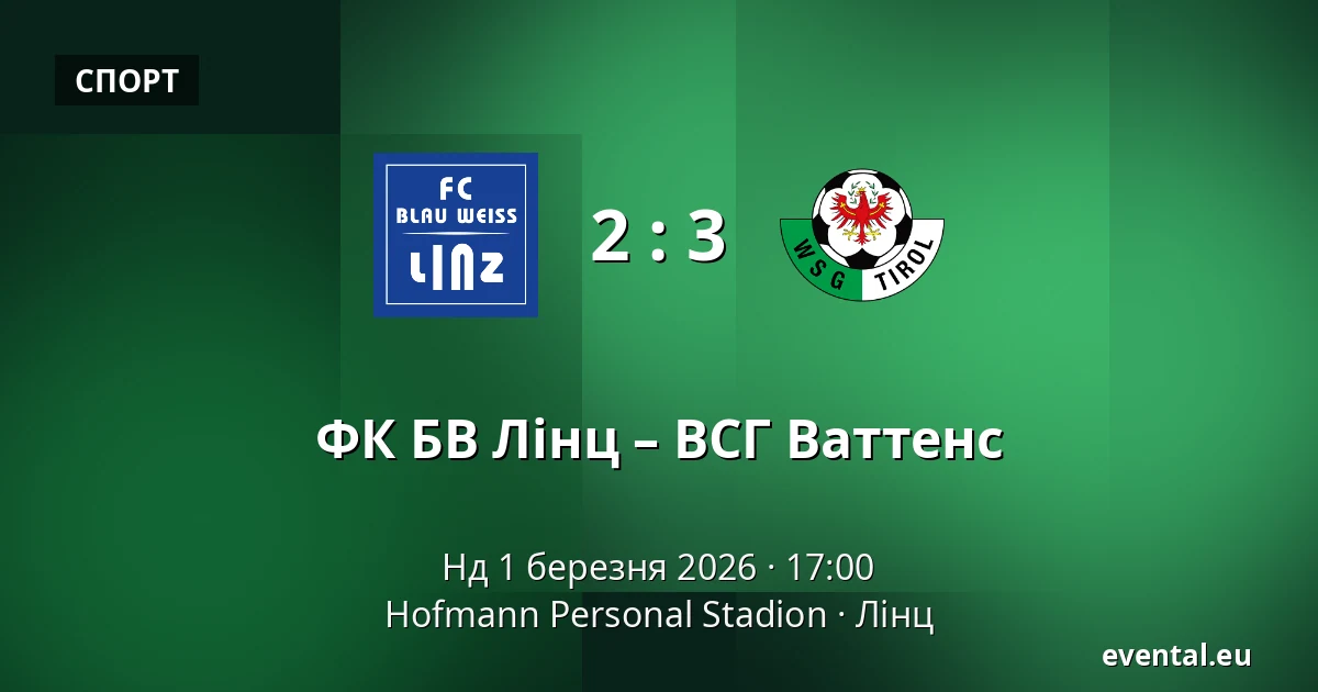 ФК БВ Лінц – ВСГ Ваттенс — Hofmann Personal Stadion, Лінц
