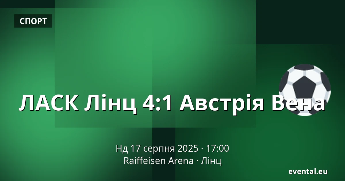 ЛАСК Лінц - Австрія Вена — Raiffeisen Arena, Лінц