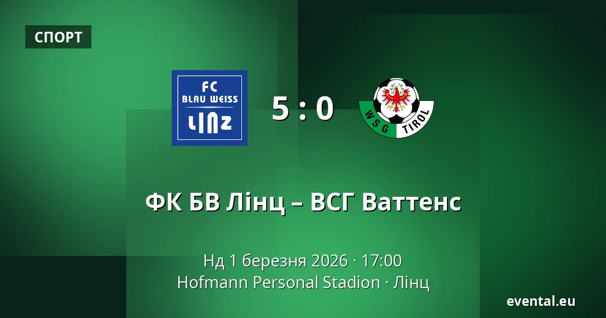 ФК БВ Лінц – ВСГ Ваттенс — Hofmann Personal Stadion, Лінц