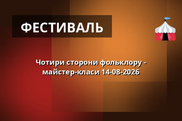 Чотири сторони фольклору - майстер-класи 14-08-2026 — Етнографічний музей у Торуні, Торунь