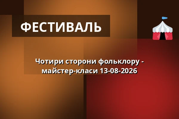 Чотири сторони фольклору - майстер-класи 13-08-2026 — Етнографічний музей у Торуні, Торунь