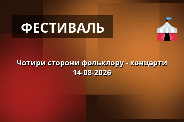 Чотири сторони фольклору - концерти 14-08-2026 — Етнографічний музей у Торуні, Торунь